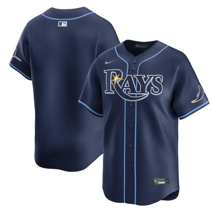 Mens Tampa Bay Rays Blank Navy Away Limited Stitched Baseball Jersey Dzhi->tampa bay rays->MLB Jersey